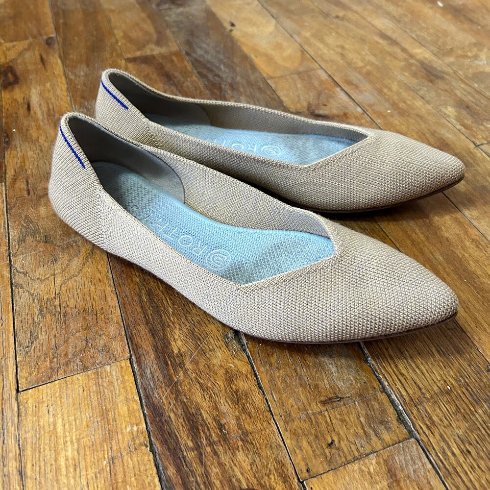 Rothys merino wool points in camel